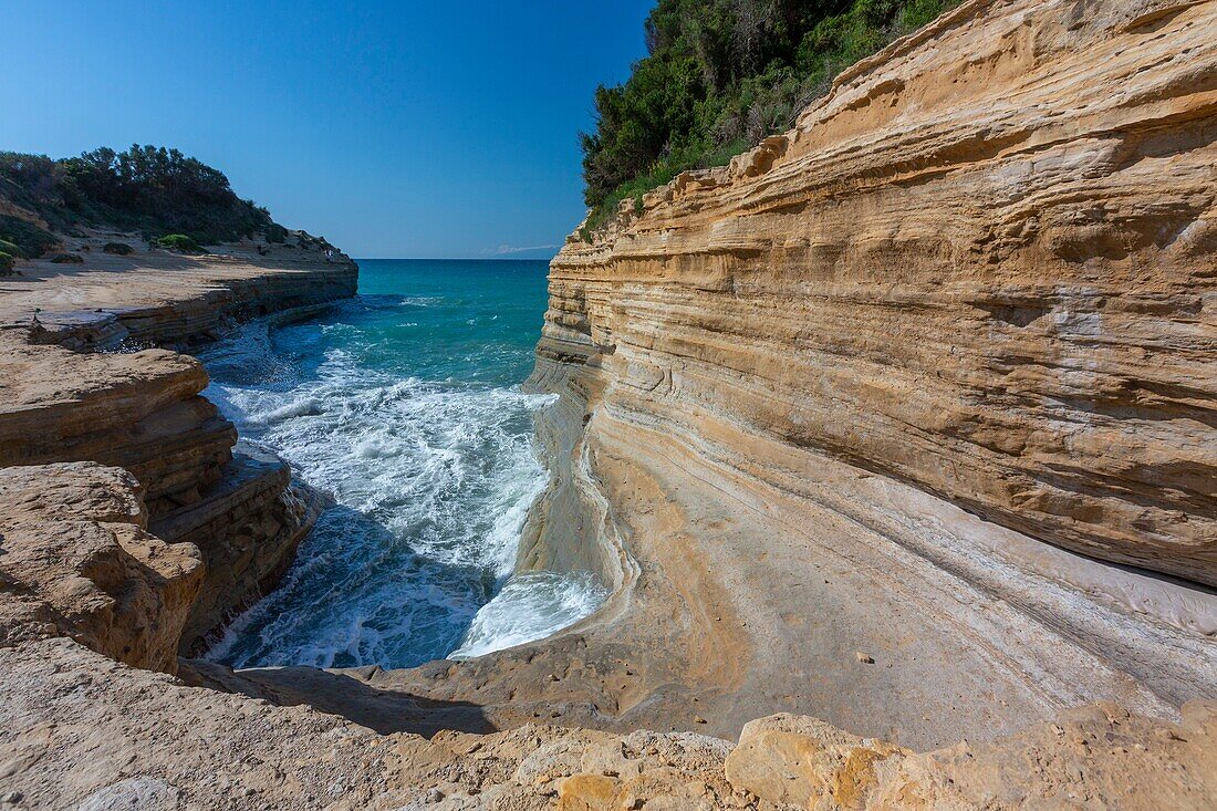 Greece, Ionian Islands, Corfu, North Coast, Sidari, Love Canal beaches