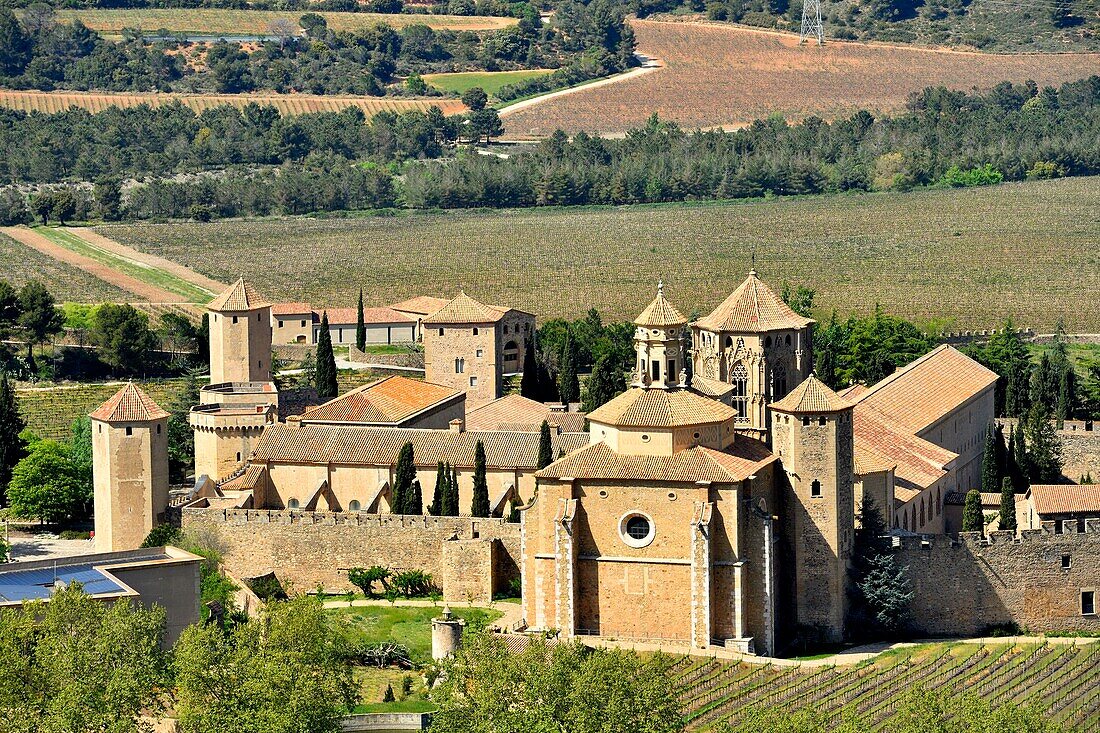 Spain, Catalonia, Tarragona Province, Conca de Barbera comarca, Vimbodi, La ruta del Cister, Monastery Santa Maria de Poblet, listed as World Heritage by UNESCO