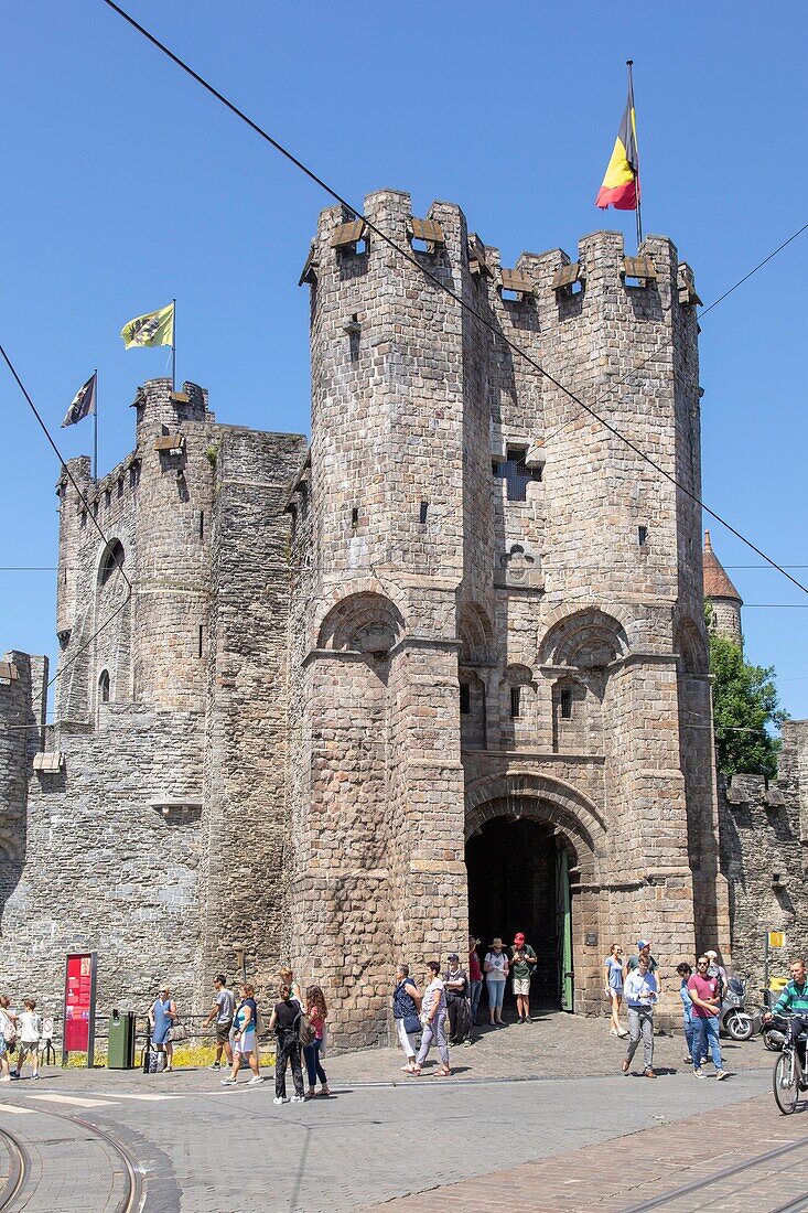 Belgien, Ostflandern, Gent, Schloss der Grafen von Flandern (Gravensteen) aus dem Jahr 1180