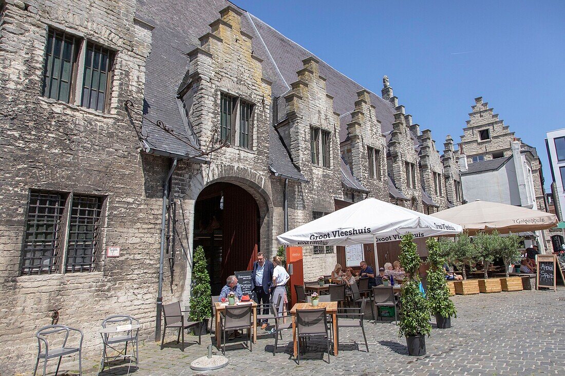 Belgium, East Flanders, Ghent, meat market or big butcher's shop (Groot Vleeshuis), covered medieval market of Gothic style dating from the early 15th century