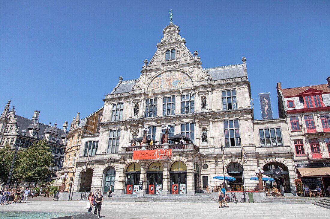 Belgium, East Flanders, Ghent, Municipal theatre building, Royal Dutch Theatre built in 1899, on Sint-Baafsplein