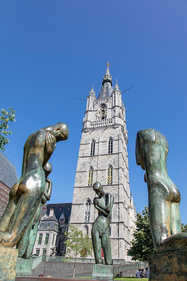 Belgien, Ostflandern, Gent, Glockenturm aus dem 14. Jahrhundert