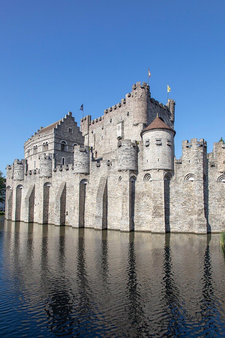 Belgien, Ostflandern, Gent, Schloss der Grafen von Flandern (Gravensteen) aus dem Jahr 1180