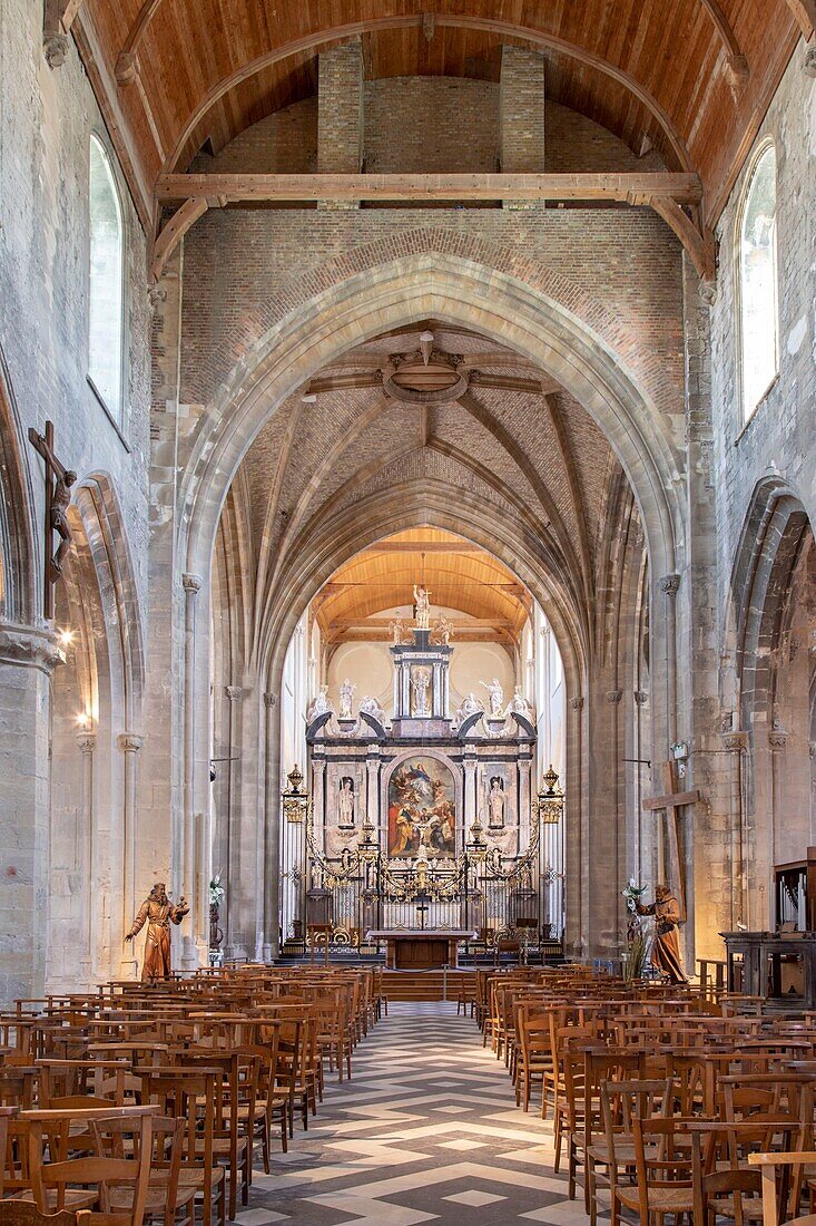 France, Pas de Calais, Calais, Church Notre-Dame of Calais of the 15th century, altarpiece