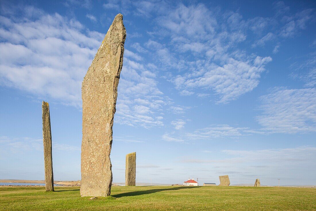 United Kingdom, Scotland, Orkney Islands, Mainland, Standing Stones of Stenness, Heart of Neolithic Orkney, listed a World Heritage Site by UNESCO