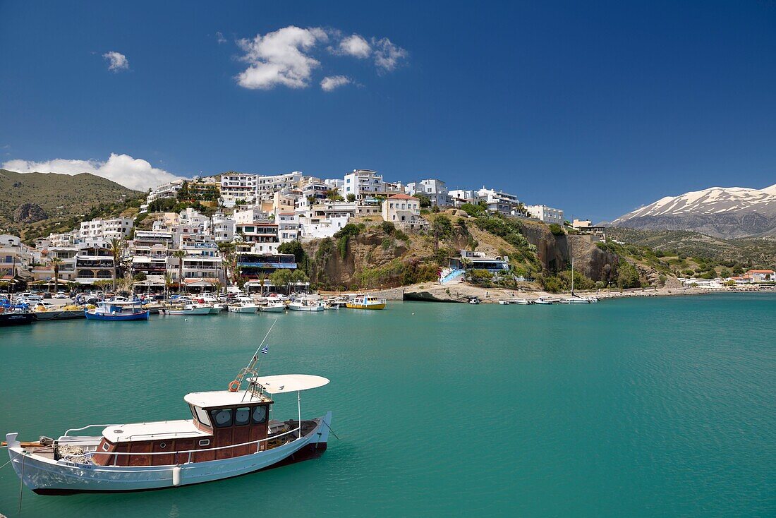 Greece, Crete, Agia Galini, port and the town center