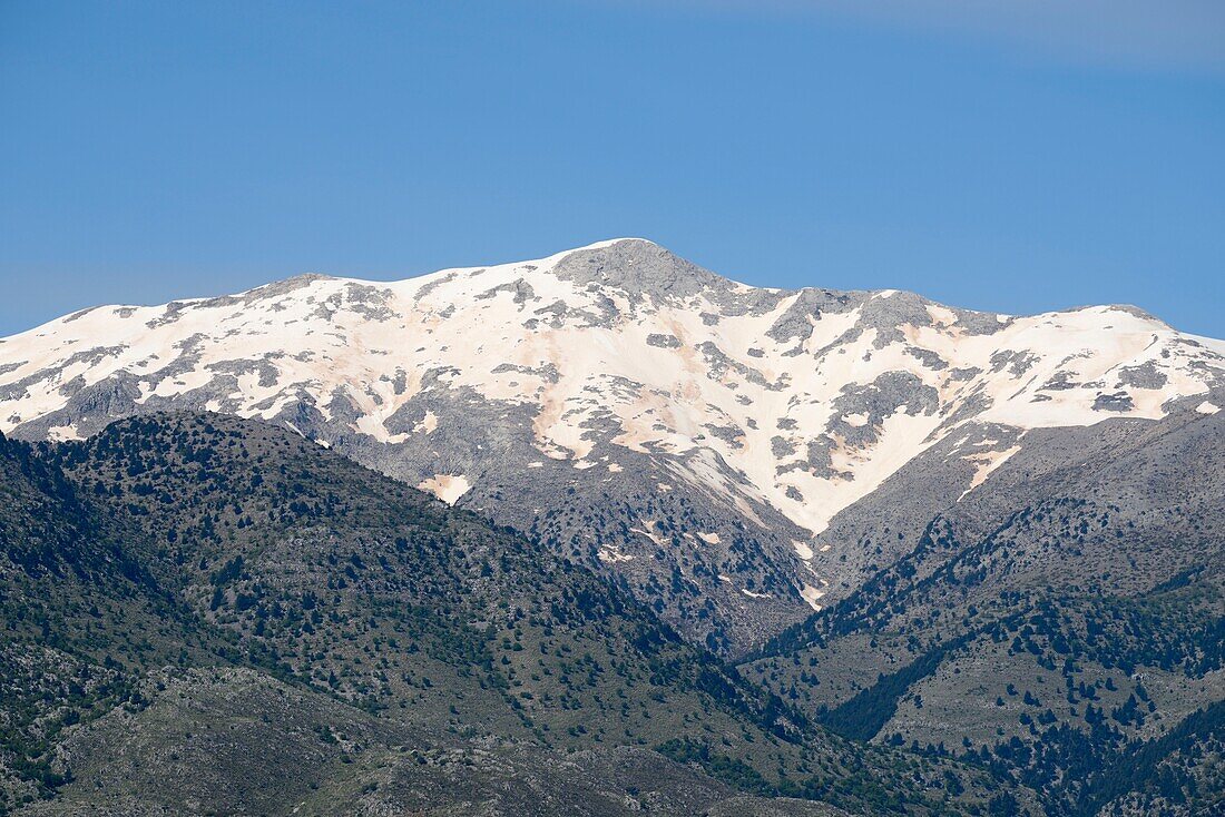 Griechenland, Kreta, Agioi Pandes, Blick auf die weißen Berge (Lefká Óri), die mit 2453 m ihren Höhepunkt erreichen