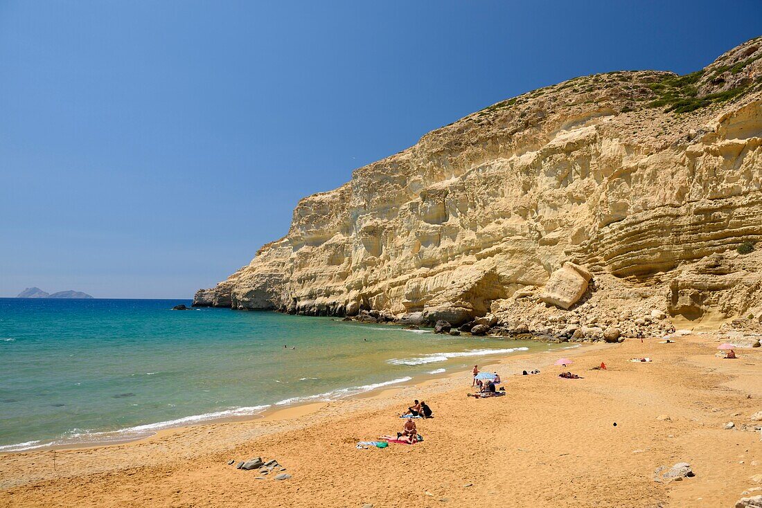 Greece, Crete, Matala, Red Beach beach