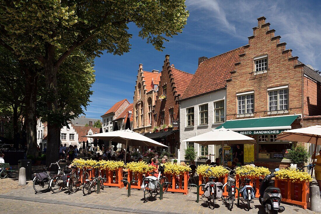 Belgien, Westflandern, Brügge, südlicher Teil des historischen Zentrums, das zum UNESCO-Welterbe gehört, Walplein-Platz