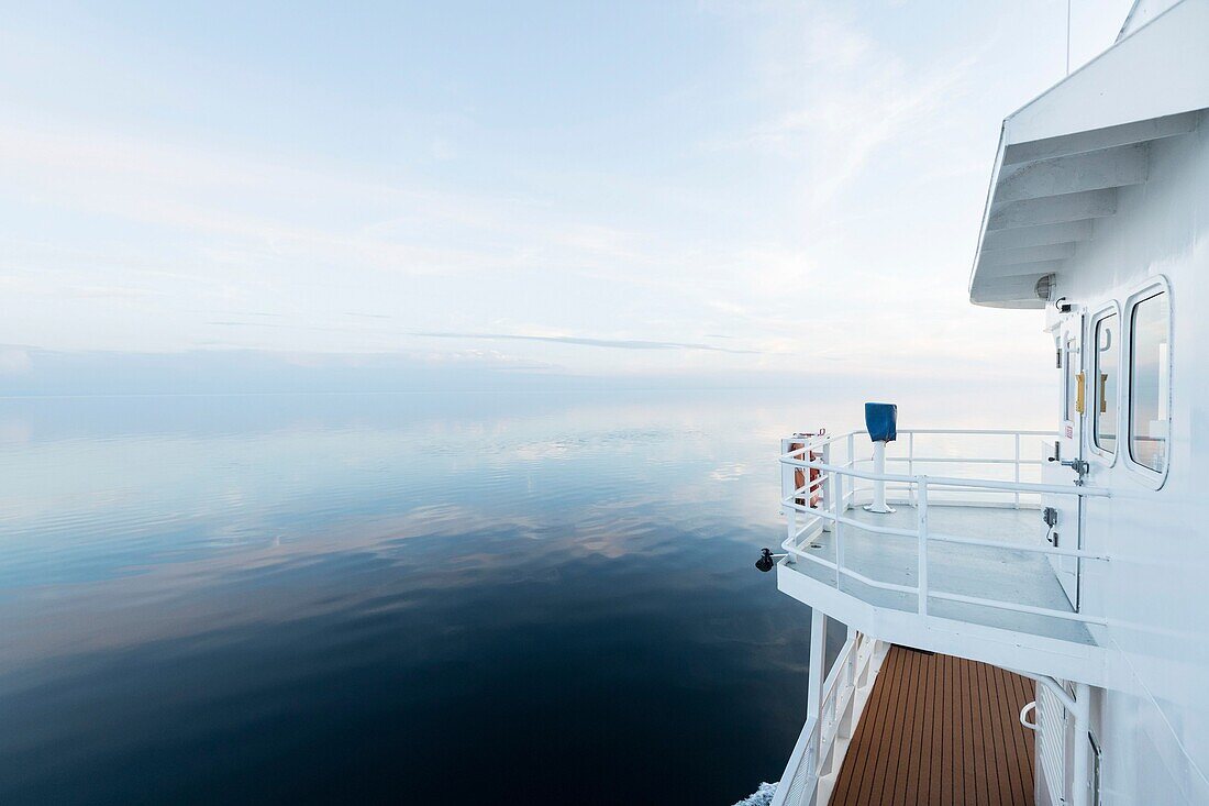 Canada, Ontario, Toronto, Lake Ontario Cruise on Victory 2, sunset from deck