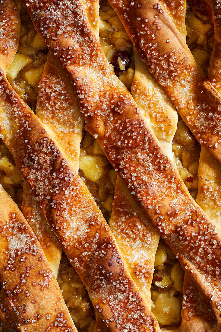 homemade apple pie close up