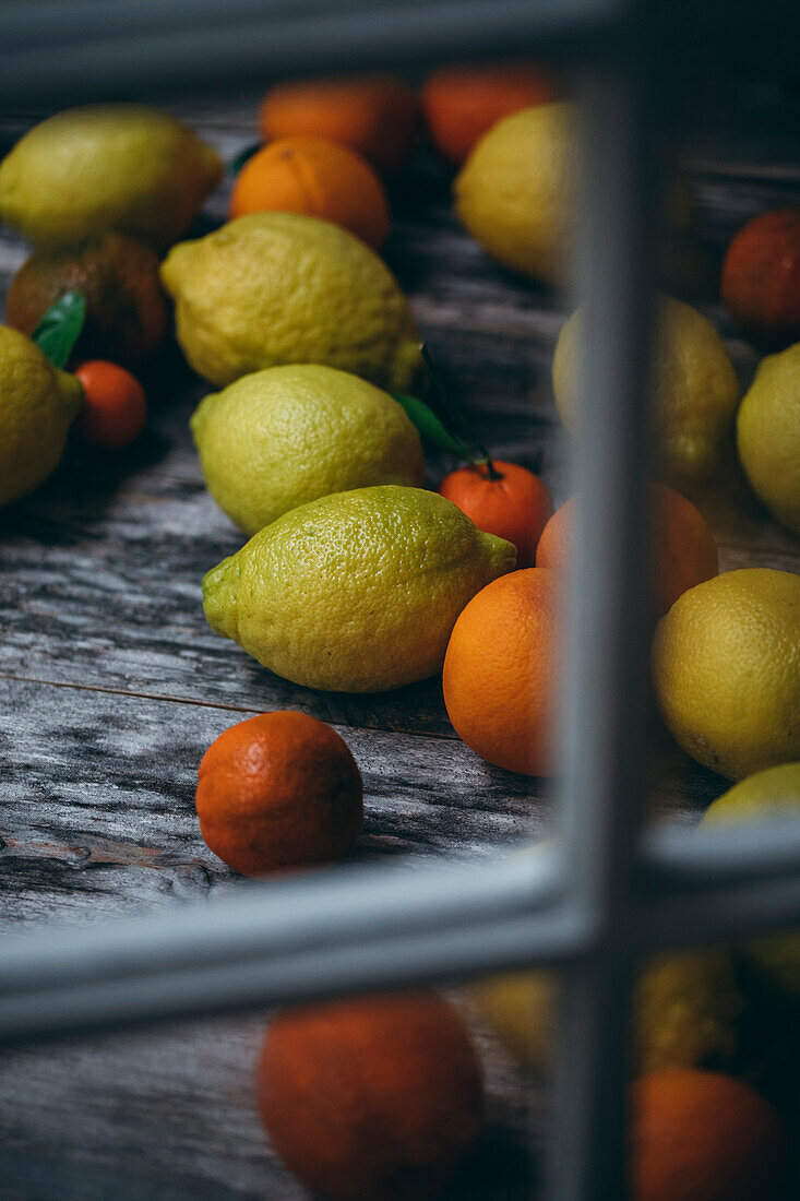 Citrus Fruit on a wooden window ledge