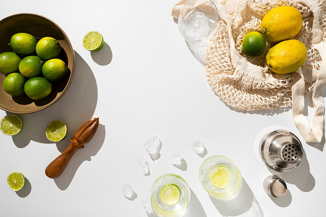 Refreshing drinks in the bright summer sun