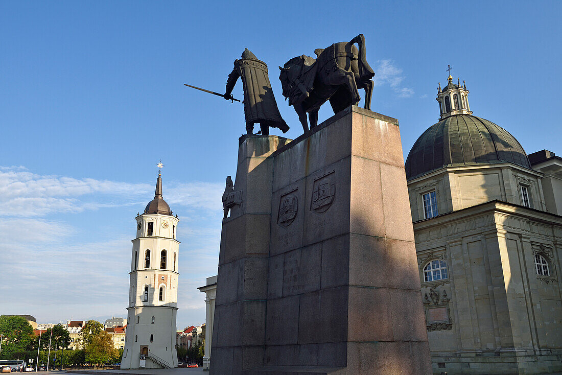 Gediminas-Denkmal, Großfürst von Litauen, 1275-1341, Domplatz, UNESCO-Welterbe, Vilnius, Litauen, Europa