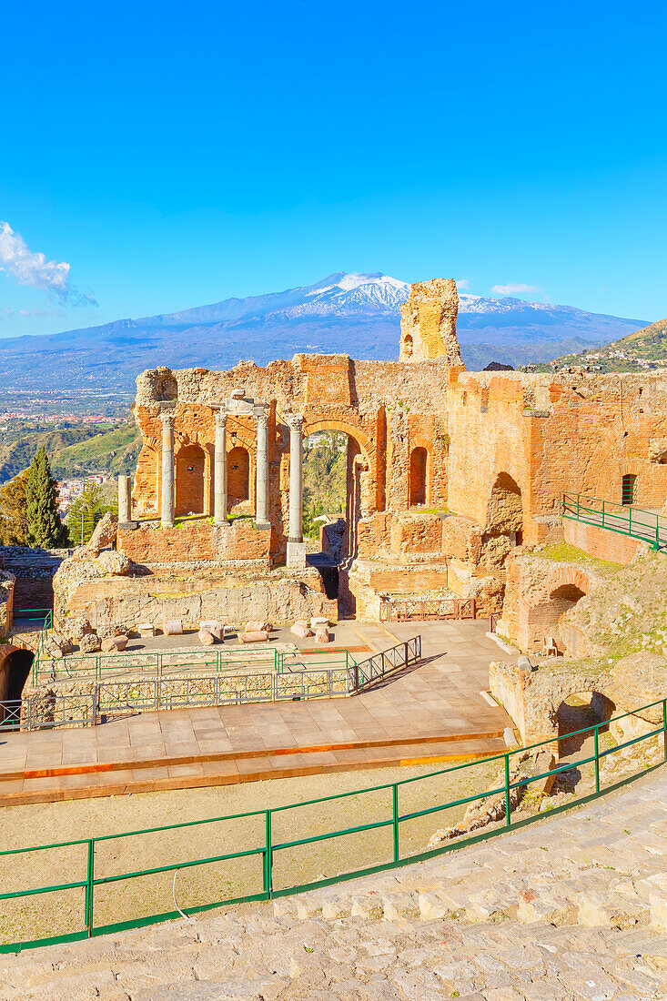 Das Griechische Theater, Taormina, Sizilien, Italien, Mittelmeerraum, Europa