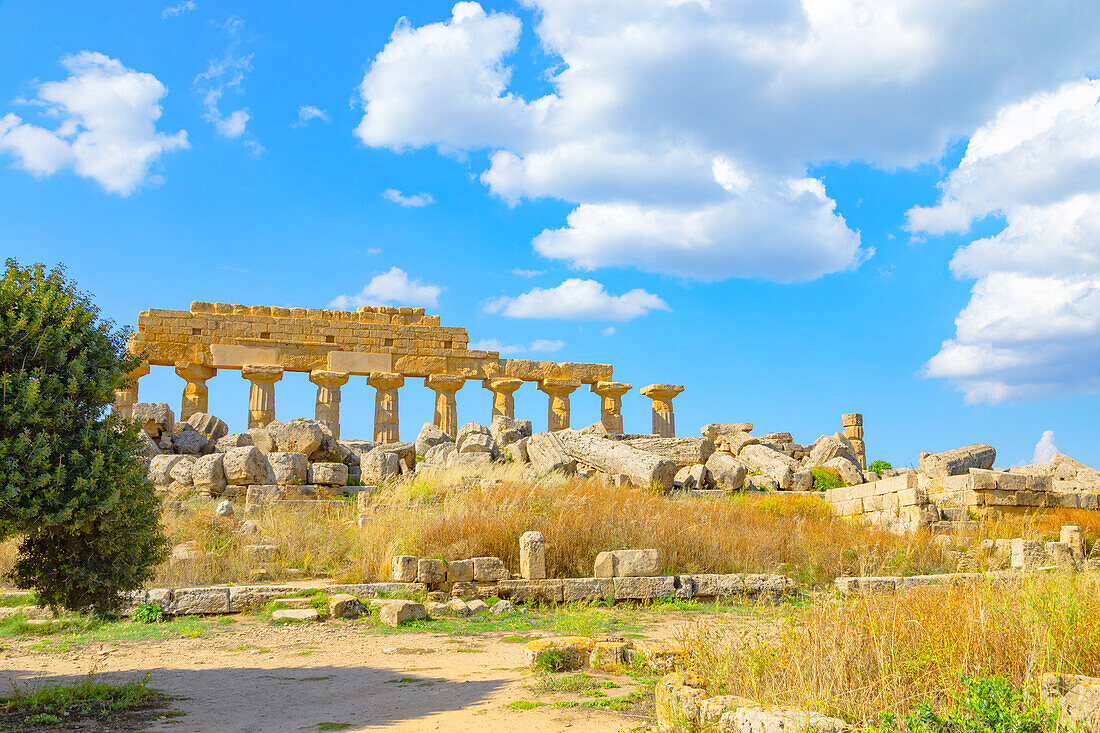 Apollo-Tempel (Tempel C), Archäologischer Park von Selinunte, Selinunte, Bezirk Trapani, Sizilien, Italien, Mittelmeerraum, Europa