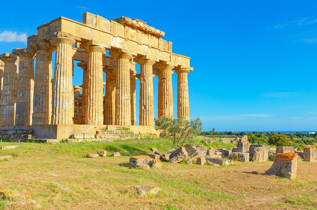 Tempel der Hera (Tempel E), Archäologischer Park von Selinunte, Selinunte, Bezirk Trapani, Sizilien, Italien, Mittelmeerraum, Europa