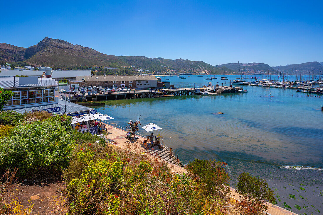 View of restaurant in the Waterfront, Simon's Town, Cape Town, Western Cape, South Africa, Africa