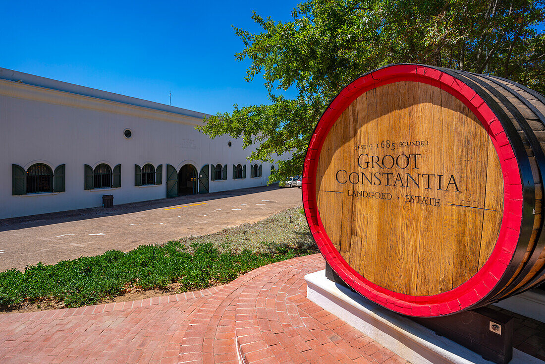 Blick auf die Groot Constantia-Trust Wine Farm, Constantia, Kapstadt, Westkap, Südafrika, Afrika