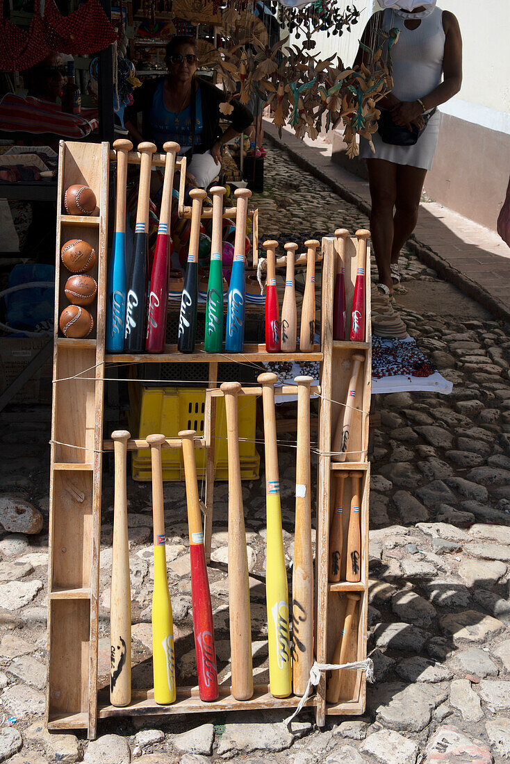 Baseball bat souvenirs, Trinidad, Sancti Spiritus province, Cuba, West Indies, Caribbean, Central America