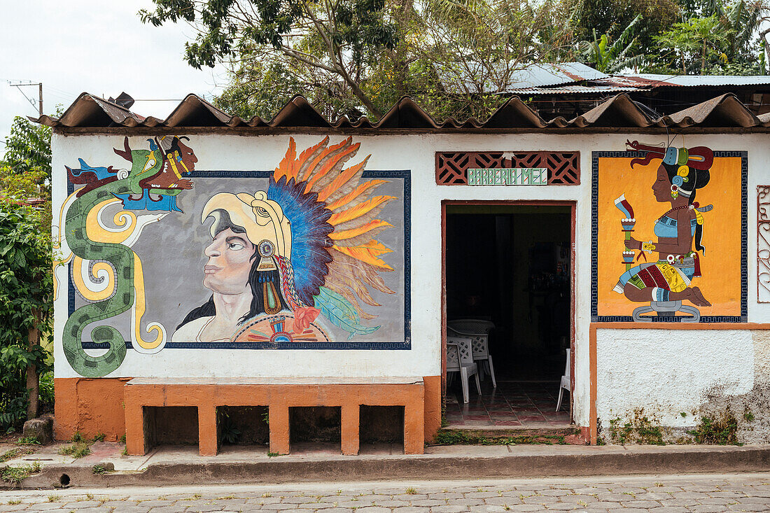 Wall murals, San Juan de Oriente, Maseta Central, Nicaragua, Central America