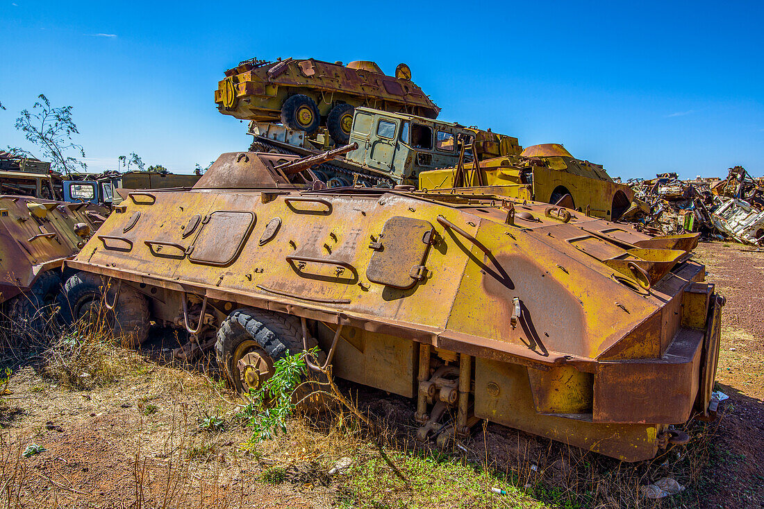 Italian tank cemetery in Asmara, Eritrea, Africa