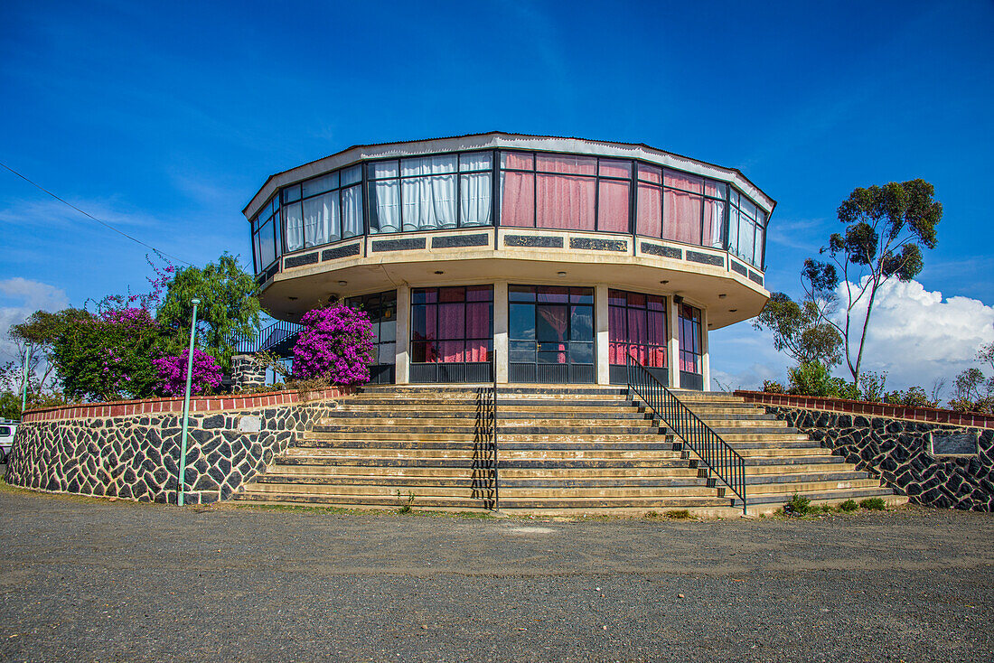 Communist round house above Asmara, Eritrea, Africa