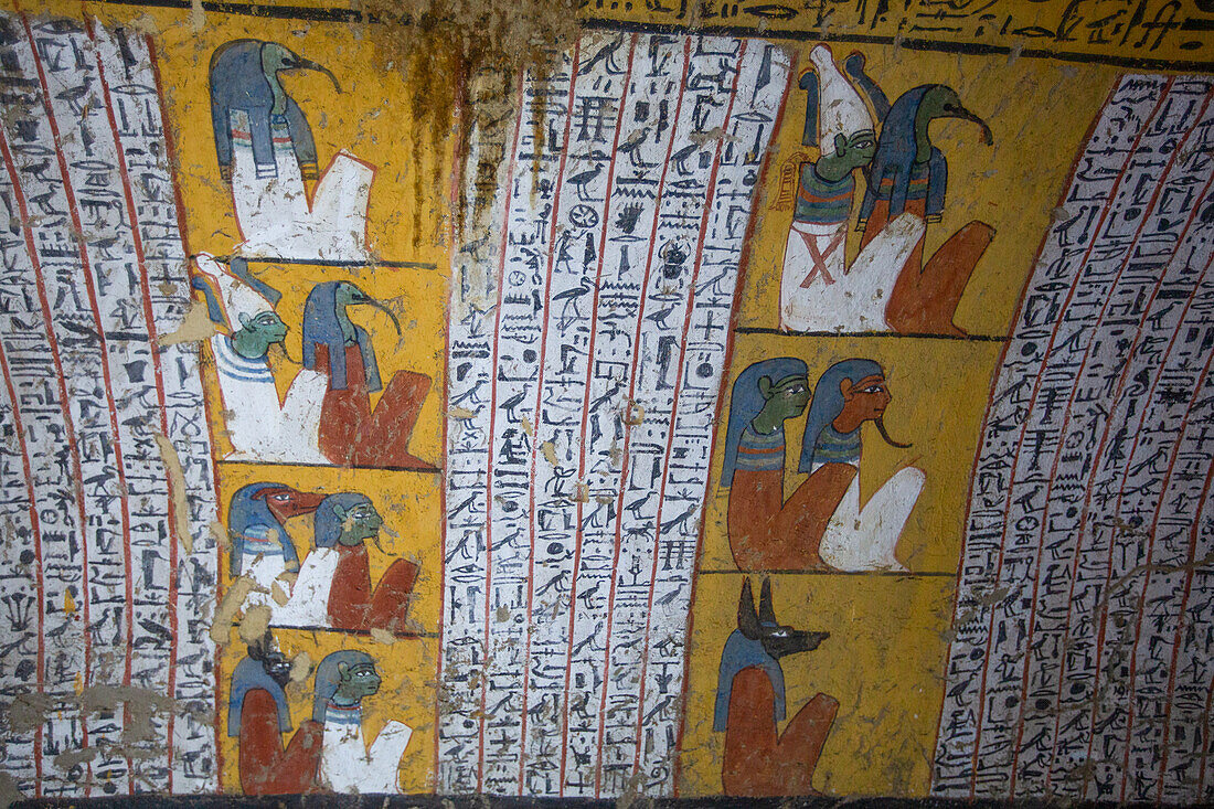 Wandmalereien, Grab von Khaemteri, TT220, Deir el-Medina-Gräber (Arbeitergräber), Theben, UNESCO-Welterbe, Luxor, Ägypten, Nordafrika, Afrika