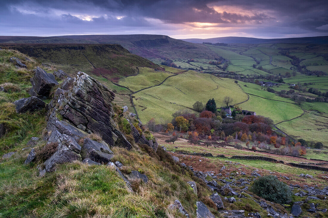 Combs Edge und Combs Moss im Herbst, Peak District National Park, Derbyshire, England, Vereinigtes Königreich, Europa