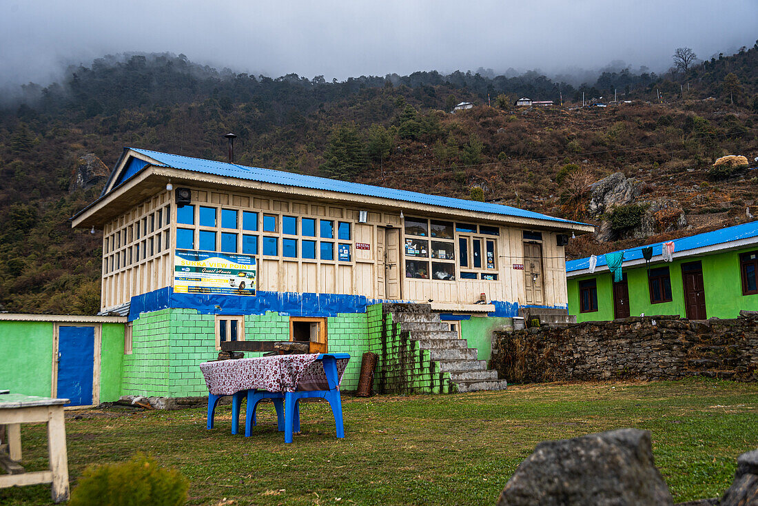 Guesthouse in Khangjim on the Langtang Valley Trek, Nepal, Asia