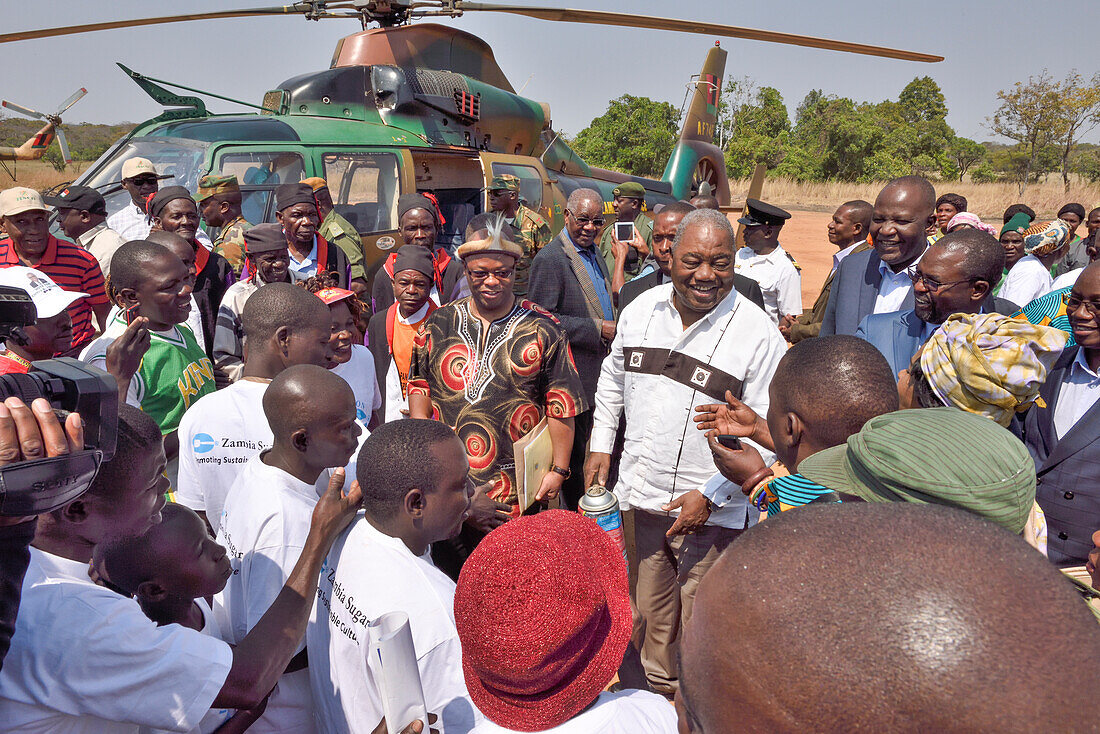 Präsident Banda bei der Ankunft zur Pa Ng'wena-Zeremonie, Kasama, Sambia, Afrika