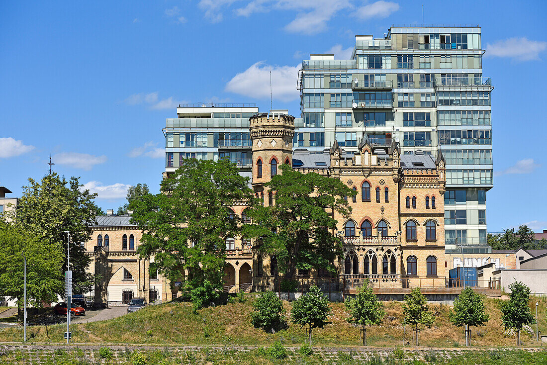 Raduskevicius Palace on the edge of Neris River, Vilnius, Lithuania, Europe