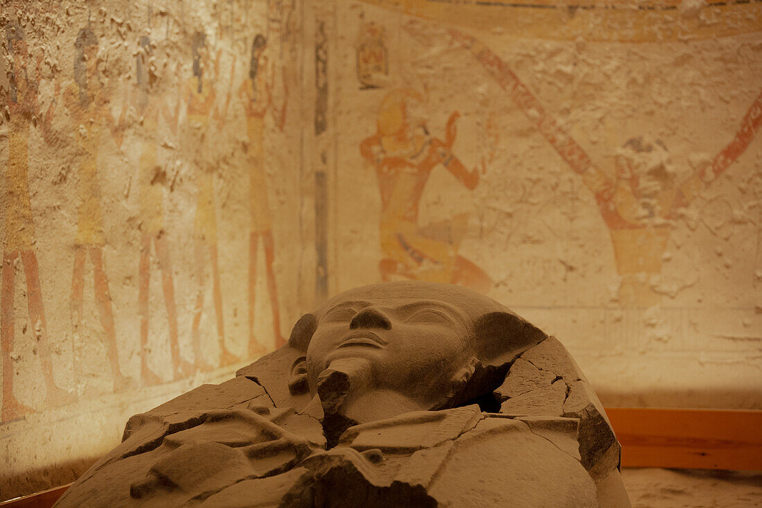 Sarcophagus, Burial Chamber, Tomb of Rameses V and VI, KV9, Valley of the Kings, Ancient Thebes, UNESCO World Heritage Site, Luxor, Egypt, North Africa, Africa