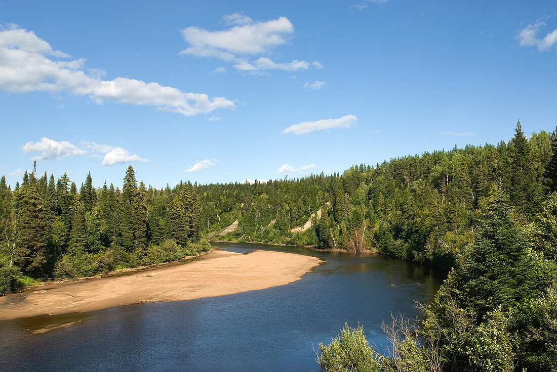 Portneuf River, a tributary of the Saint-Lawrence River, Cote-Nord region, Quebec province, Canada, North America