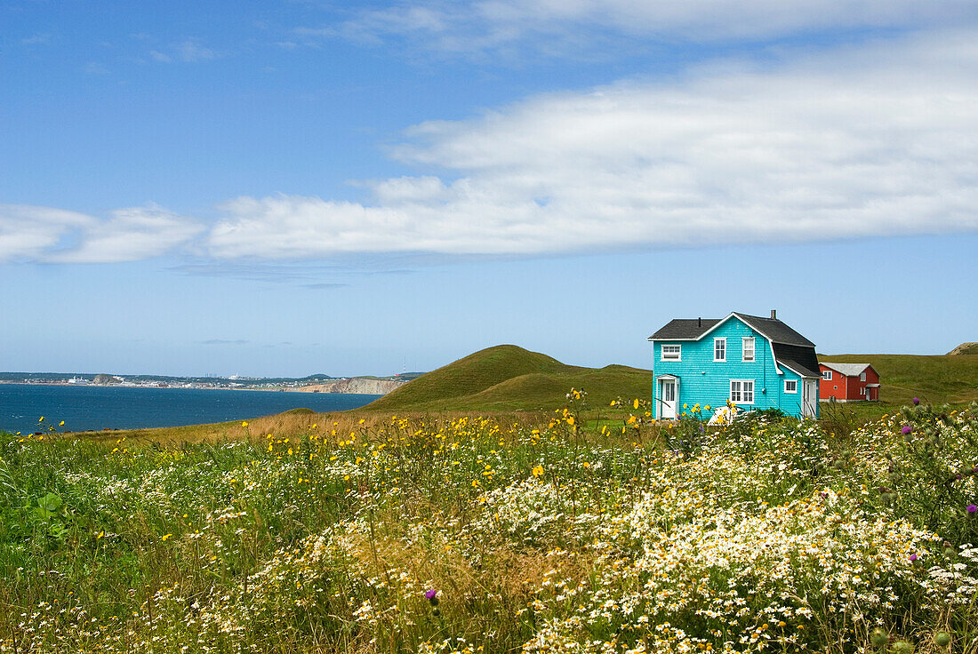 Holzhaus, Insel Havre aux Maisons, Magdaleneninseln, Sankt-Lorenz-Golf, Provinz Québec, Kanada, Nordamerika