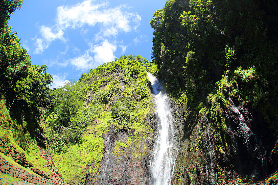 Faarumai waterfalls, south east Tahiti, French Polynesia, South Pacific, Pacific