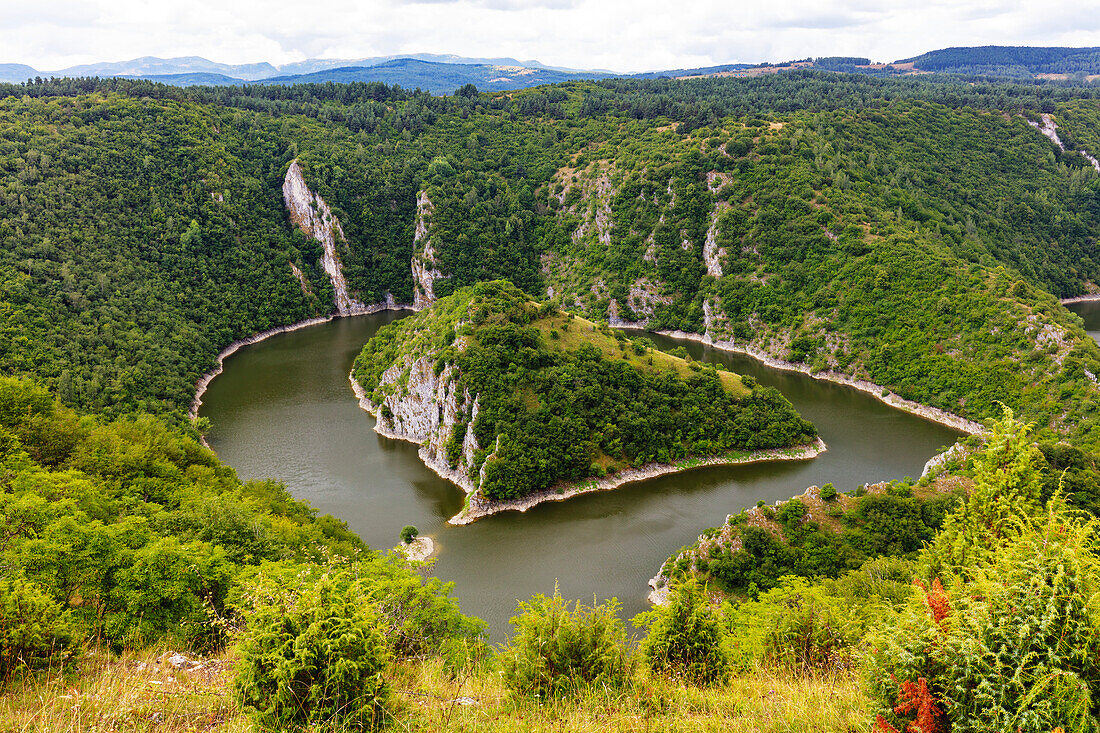 Bend in the Uvac River, Serbia, Europe