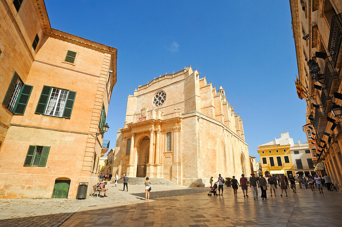 Domplatz, Ciutadella de Menorca, Menorca, Balearen, Spanien, Mittelmeer, Europa