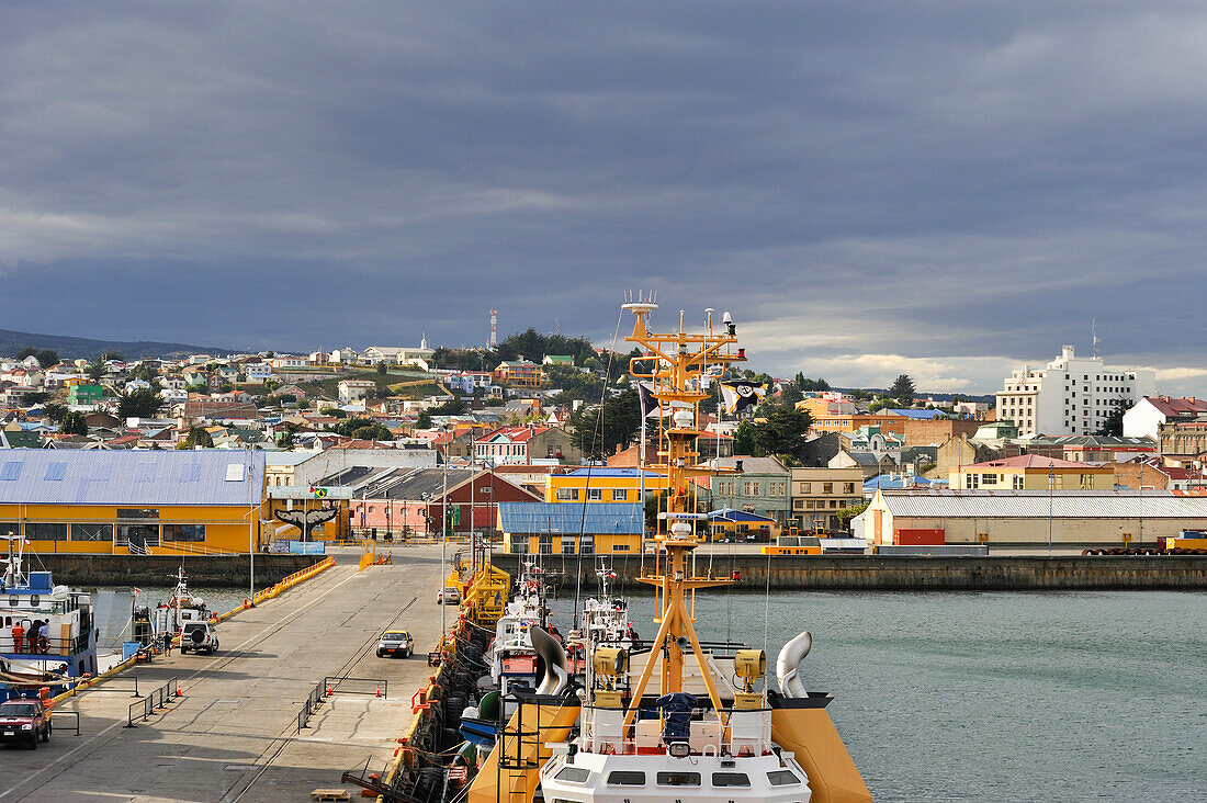 Harbour of Punta Arenas, Strait of Magellan, Peninsula of Brunswick, Chile, South America