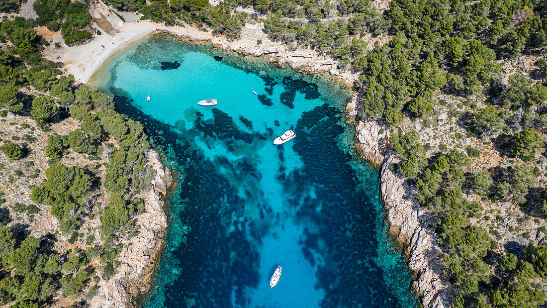 Aerial of the Formentor Peninsula, Mallorca, Balearic islands, Spain, Mediterranean, Europe