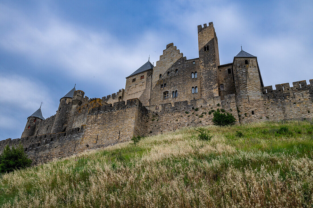 Zitadelle Cite de Carcassonne, UNESCO-Weltkulturerbe, Carcassonne, Aude, Okzitanien, Frankreich, Europa