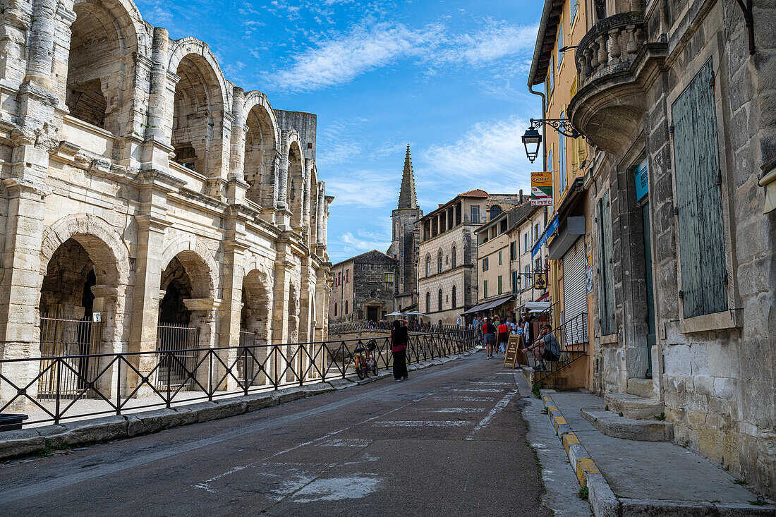 Das römische Amphitheater, Arles, UNESCO-Welterbe, Bouches du Rhone, Provence-Alpes-Cote d'Azur, Frankreich, Europa