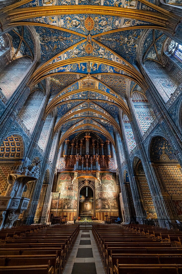 Innenraum der Kathedrale Sainte-Cecile, UNESCO-Welterbestätte, Albi, Midi-Pyrenäen, Frankreich, Europa