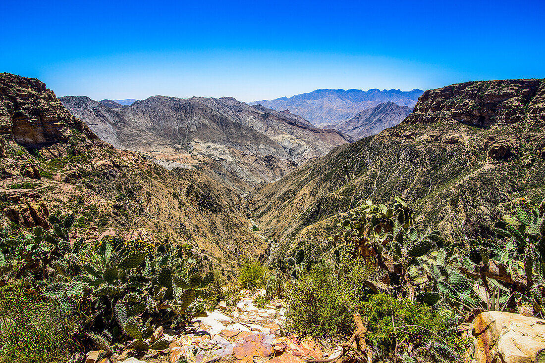 Huge canyon at the Pre-Aksumite settlement of Qohaito (Koloe), Eritrea, Africa