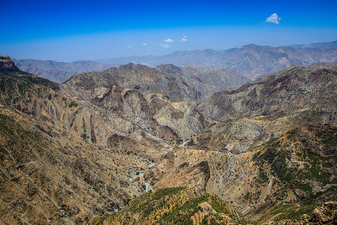 View over a huge canyon from the Pre-Aksumite settlement of Qohaito (Koloe), Eritrea, Africa