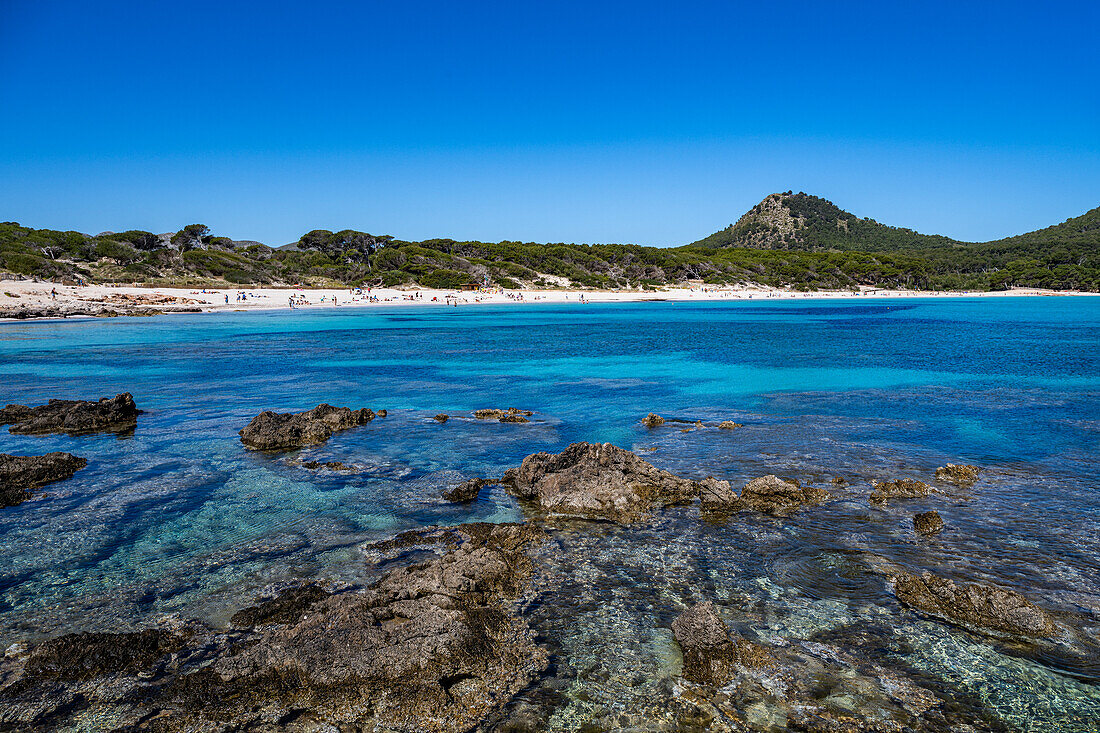 Agulla Strand, Mallorca, Balearen, Spanien, Mittelmeer, Europa