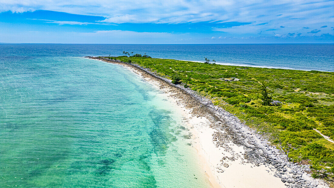 Aerial of Goa island near the Island of Mozambique, Mozambique, Africa