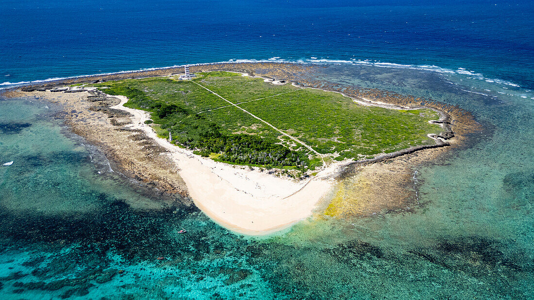 Aerial of Goa island near the Island of Mozambique, Mozambique, Africa