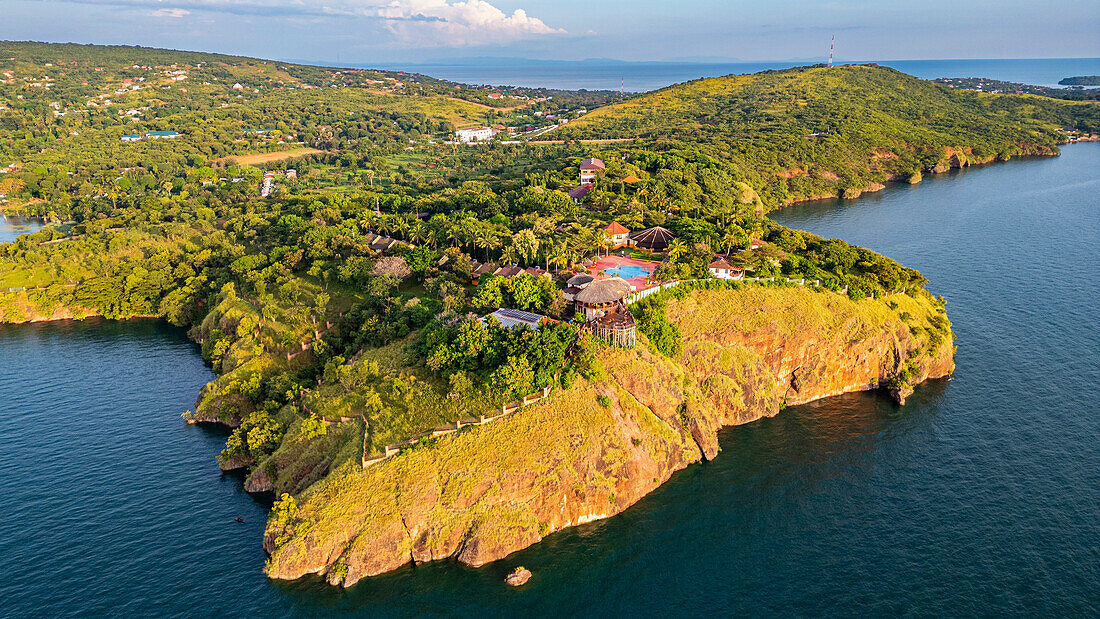 Luftaufnahme von Kigoma, am Tanganjikasee, Tansania, Ostafrika, Afrika