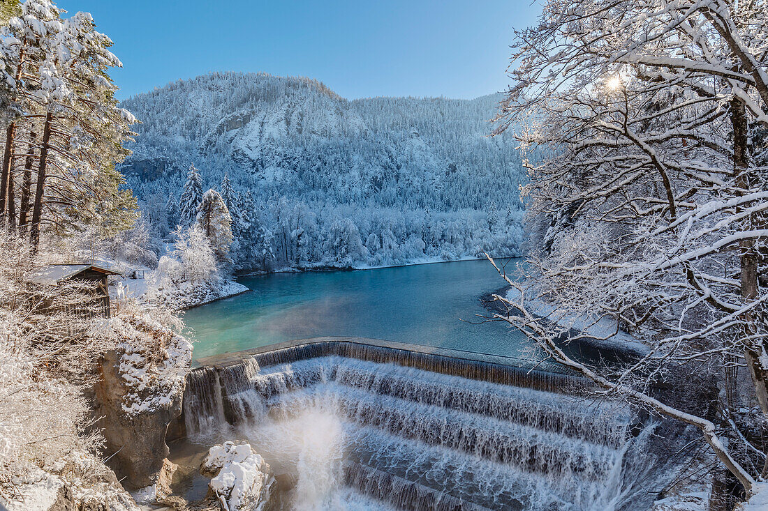 Lech Falls, Fussen, Swabia, Bavarian Alps, Bavaria, Germany, Europe